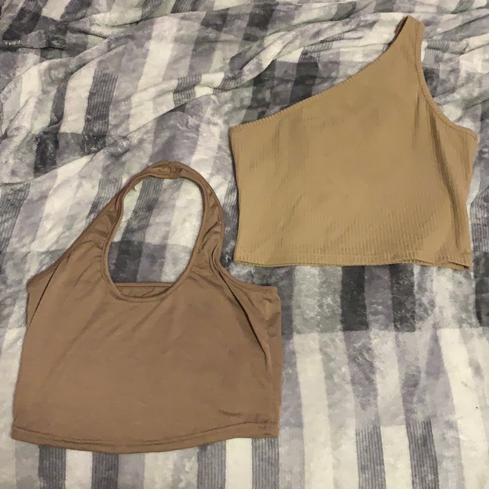 SHEIN, S, Beige & Taupe Halter/ Off The Shoulder